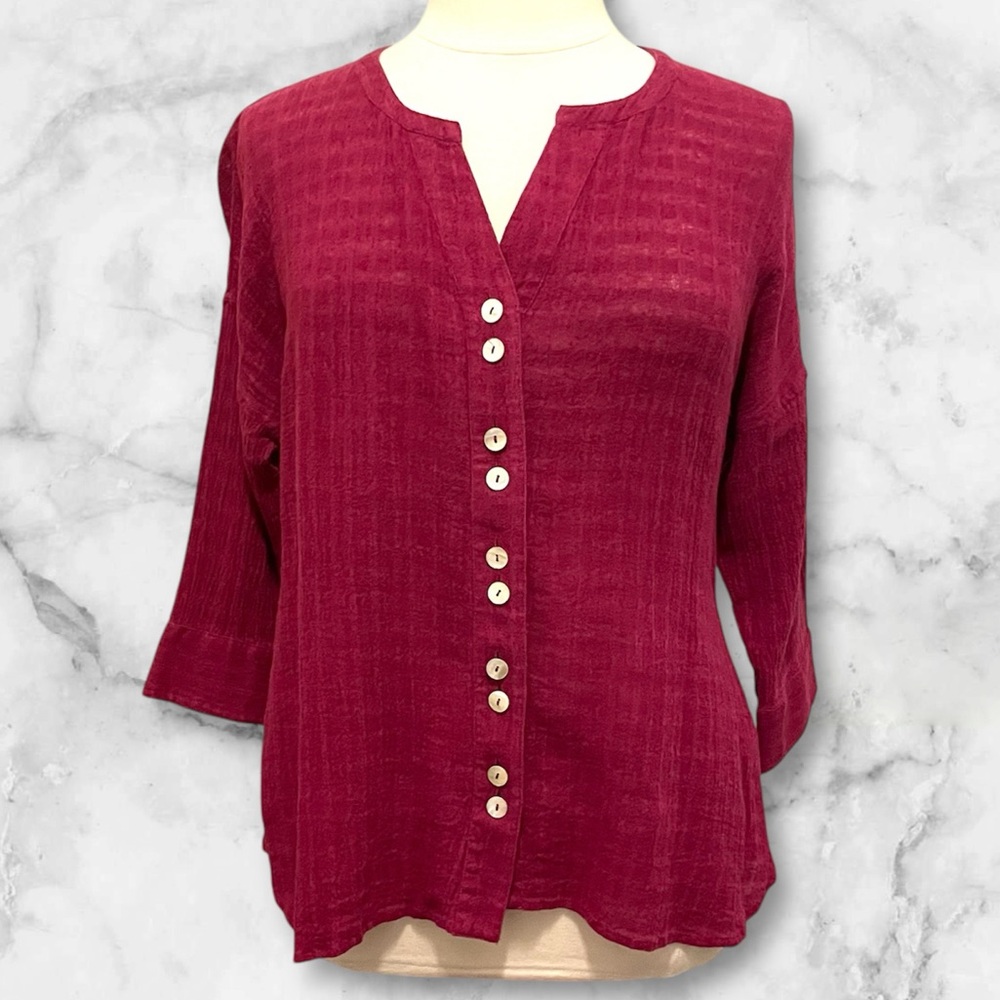 BARGAIN 2/$15 Soft Surroundings Gauze Blouse Sz PL